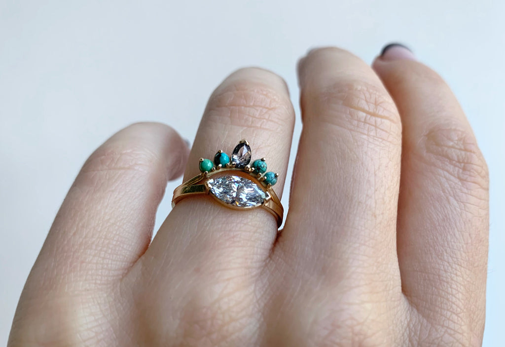 Marquis Cut White Diamond Engagement Ring