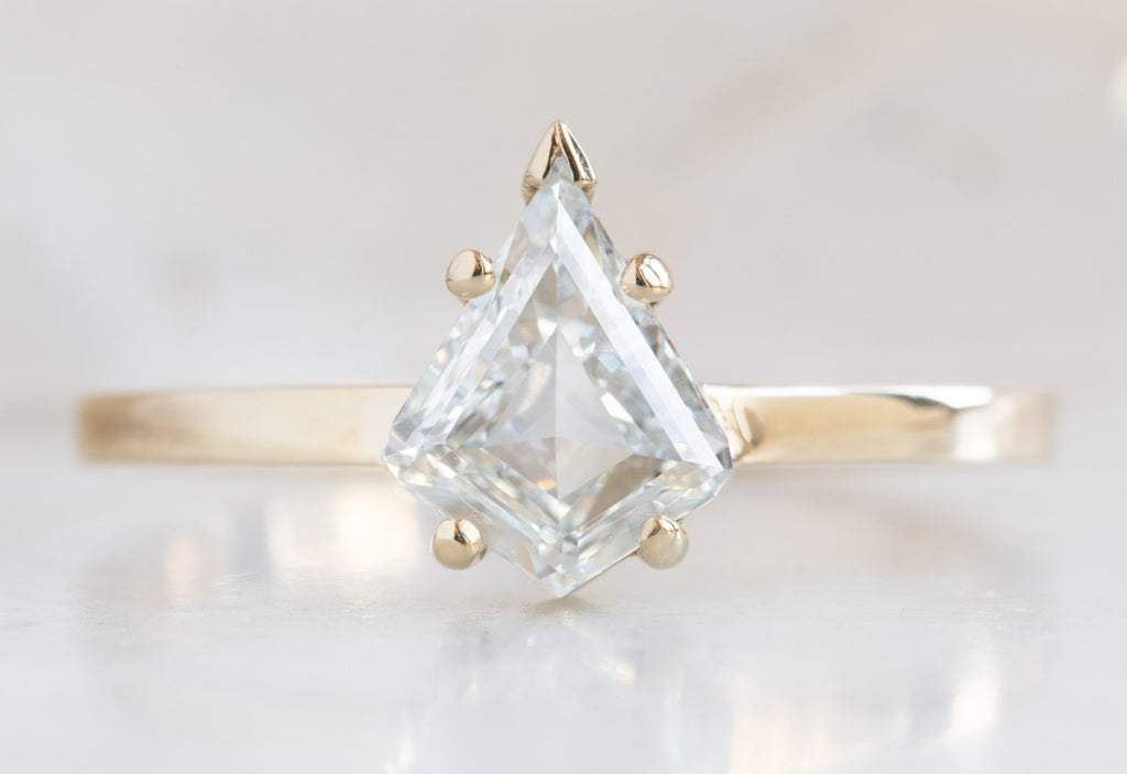 Kite-Shaped White Diamond Engagement Ring