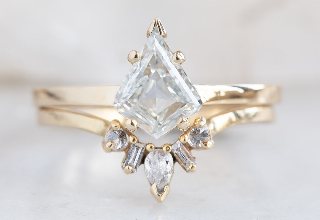 Kite-Shaped White Diamond Engagement Ring