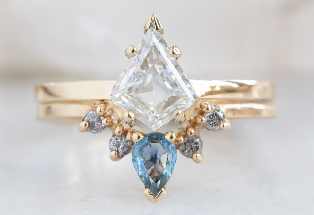 Kite-Shaped White Diamond Engagement Ring