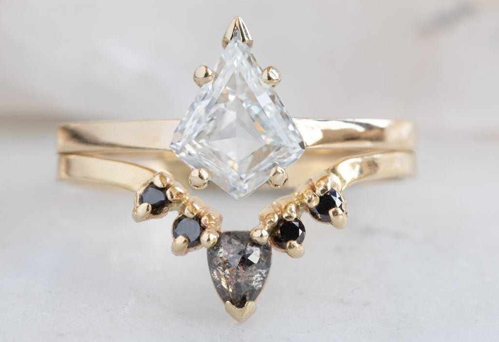 Kite-Shaped White Diamond Engagement Ring