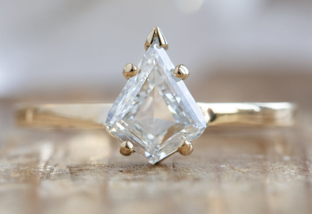 Kite-Shaped White Diamond Engagement Ring