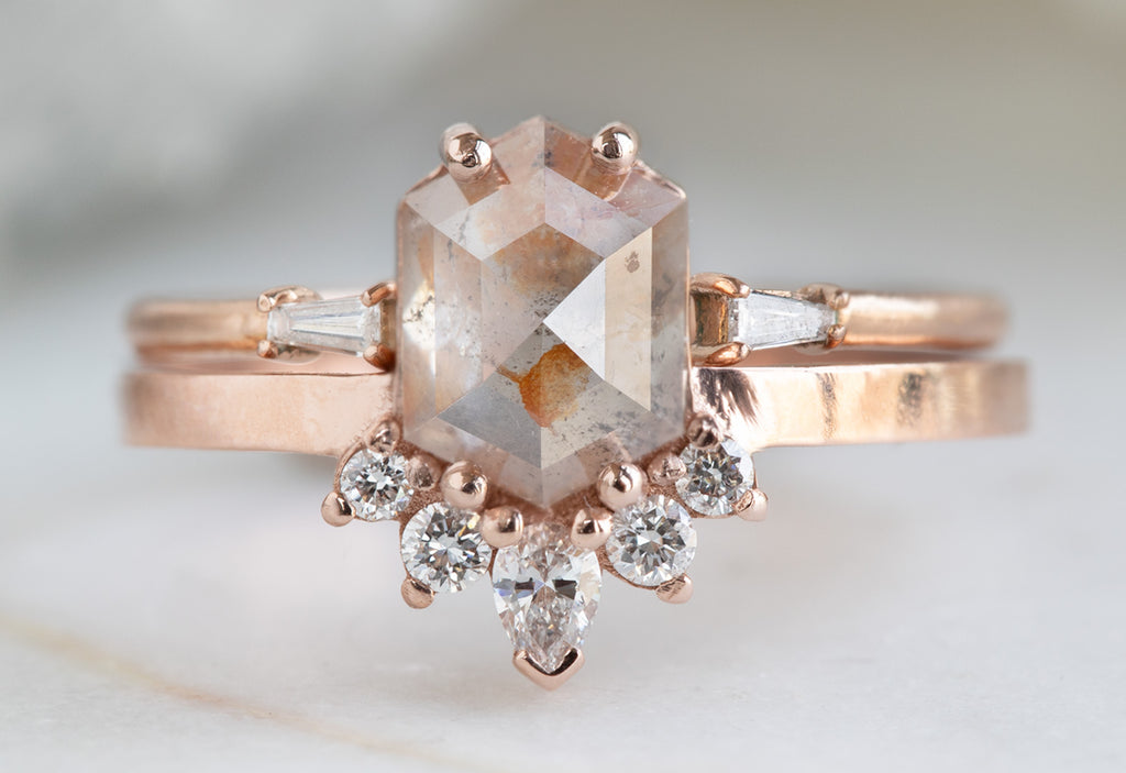 The Aster Ring with a Red Hexagon Diamond