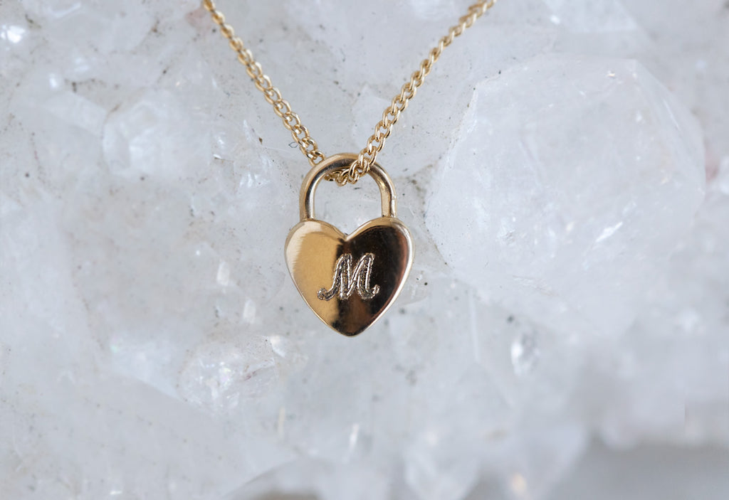 Personalized Heart Lock Necklace