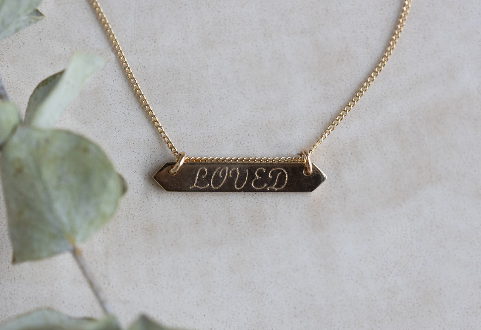 Personalized bar necklace with name, date or initial in Sterling Silver,  yellow Gold or Rose Gold.