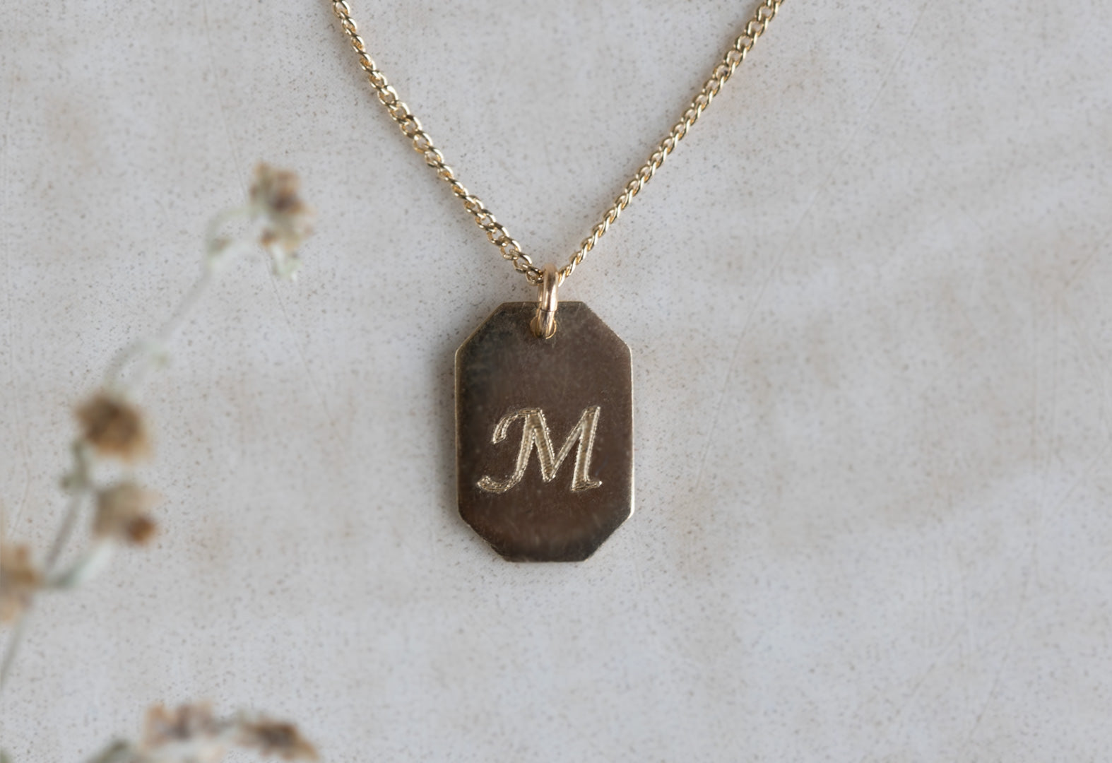 Monogram Locket Necklace Dog Tag – Luxuria & Co.