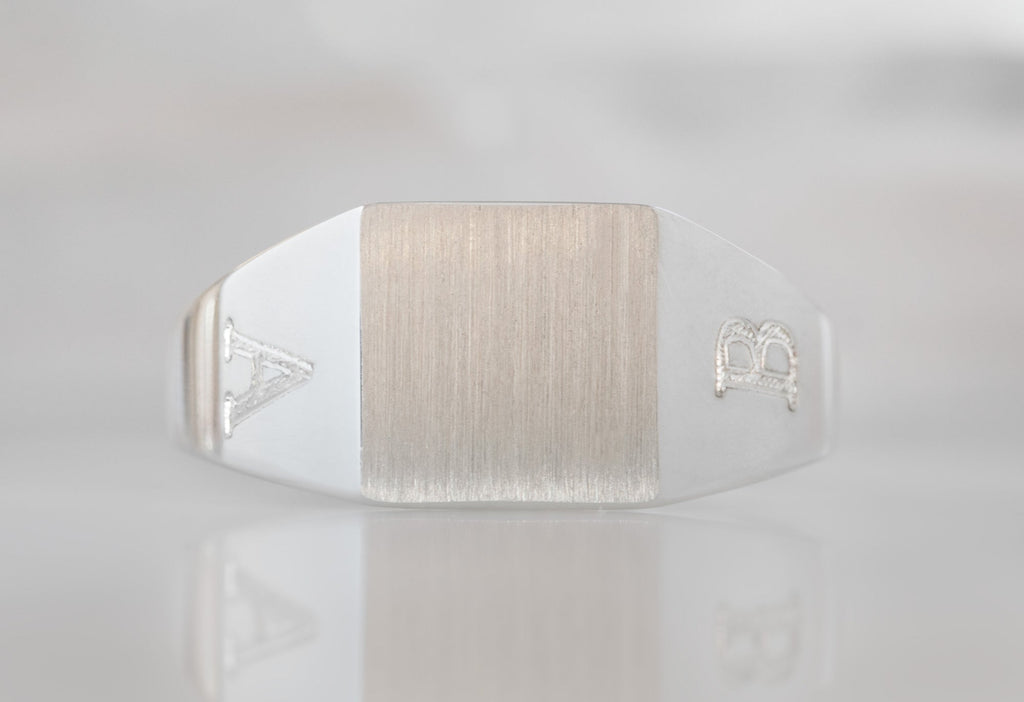 Men's Custom Signet Ring in Sterling Silver