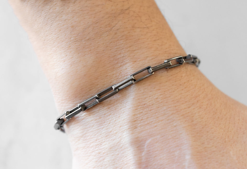 Men's Drawn Cable Chain Bracelet on Model