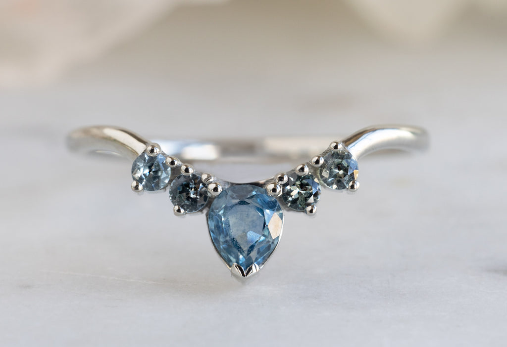 Montana Sapphire Sunburst Stacking Ring