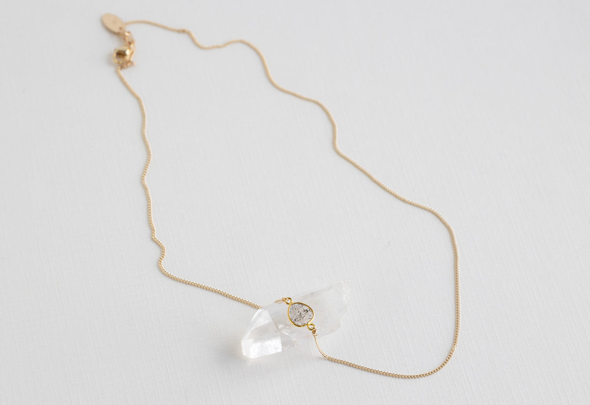 Asymmetrical Diamond Slice Necklace & Alexis Russell