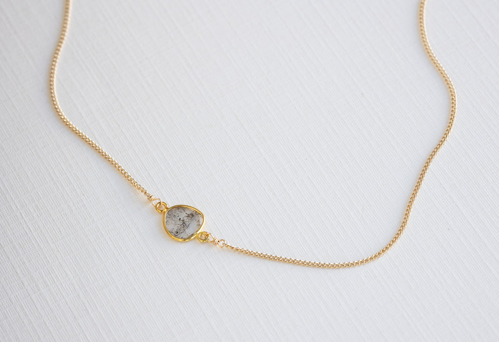 Asymmetrical Diamond Slice Necklace
