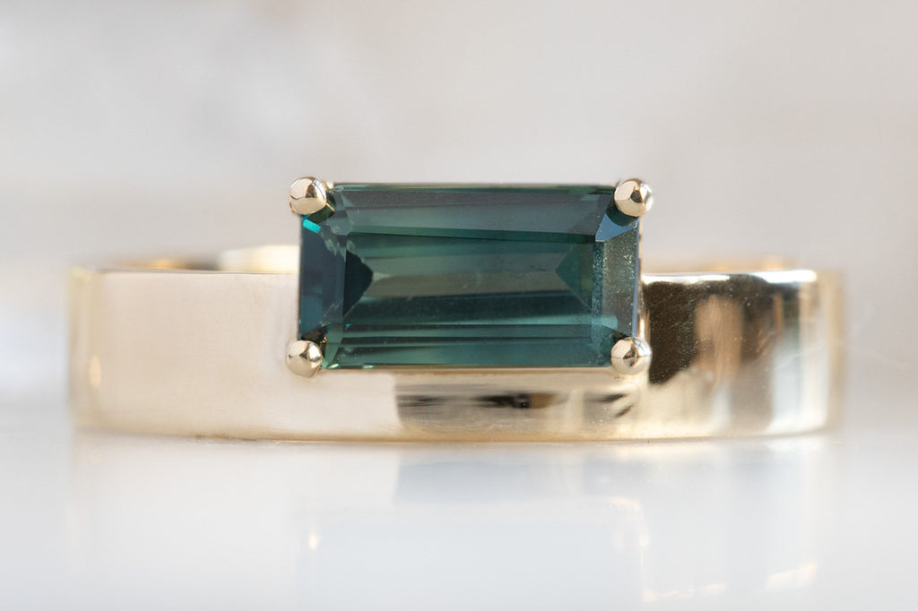 One Of A Kind Unisex Emerald-Cut Sapphire Ring