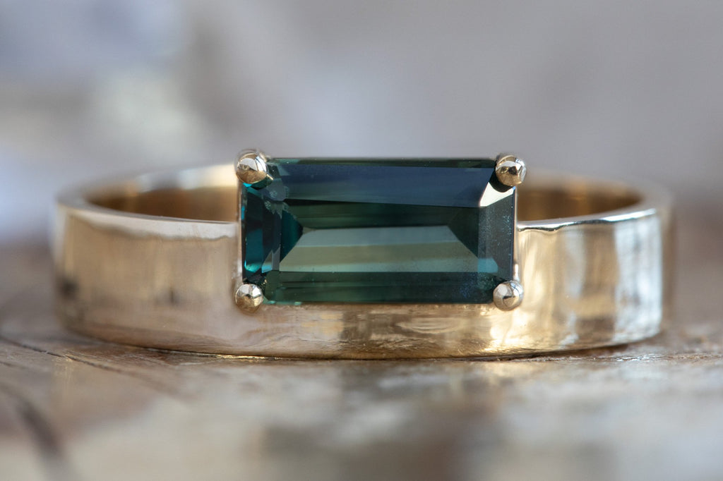 One Of A Kind Unisex Emerald-Cut Sapphire Ring