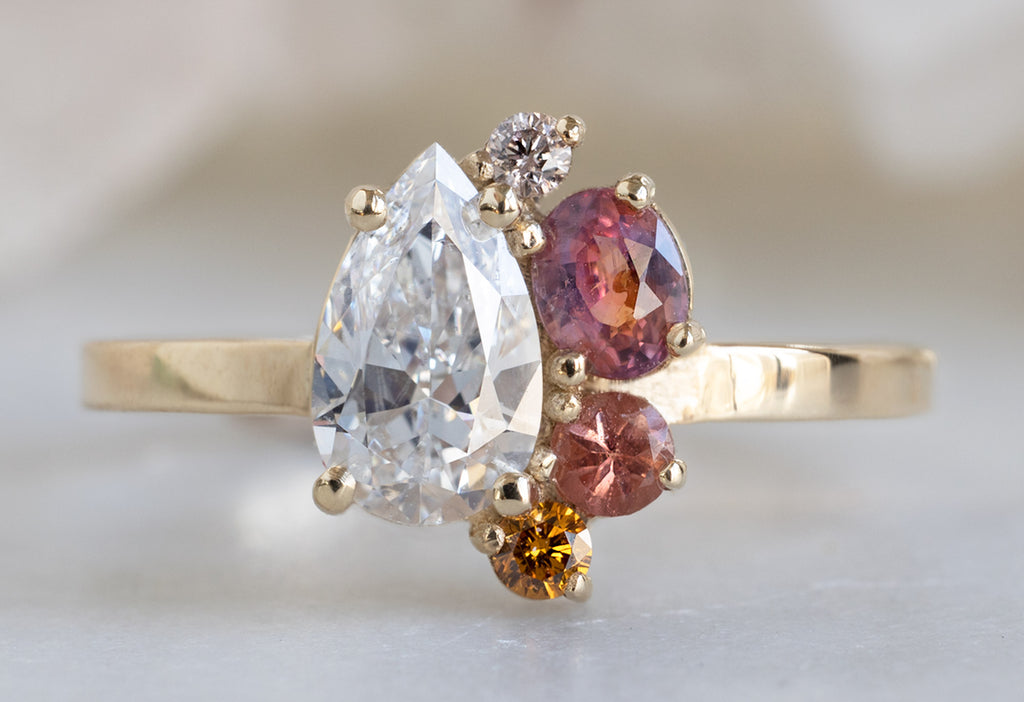 One of a Kind Diamond + Sapphire Cluster Ring