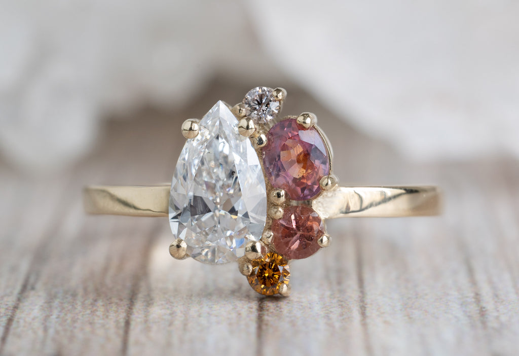 One of a Kind Diamond + Sapphire Cluster Ring