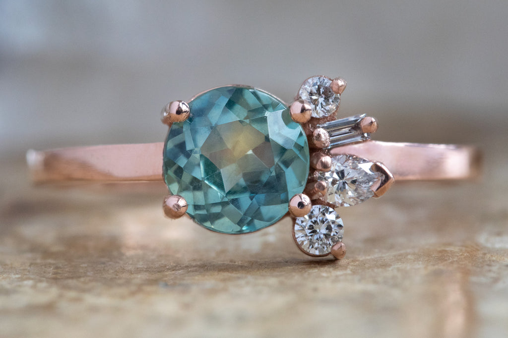 One of a Kind Sapphire & Diamond Cluster Ring