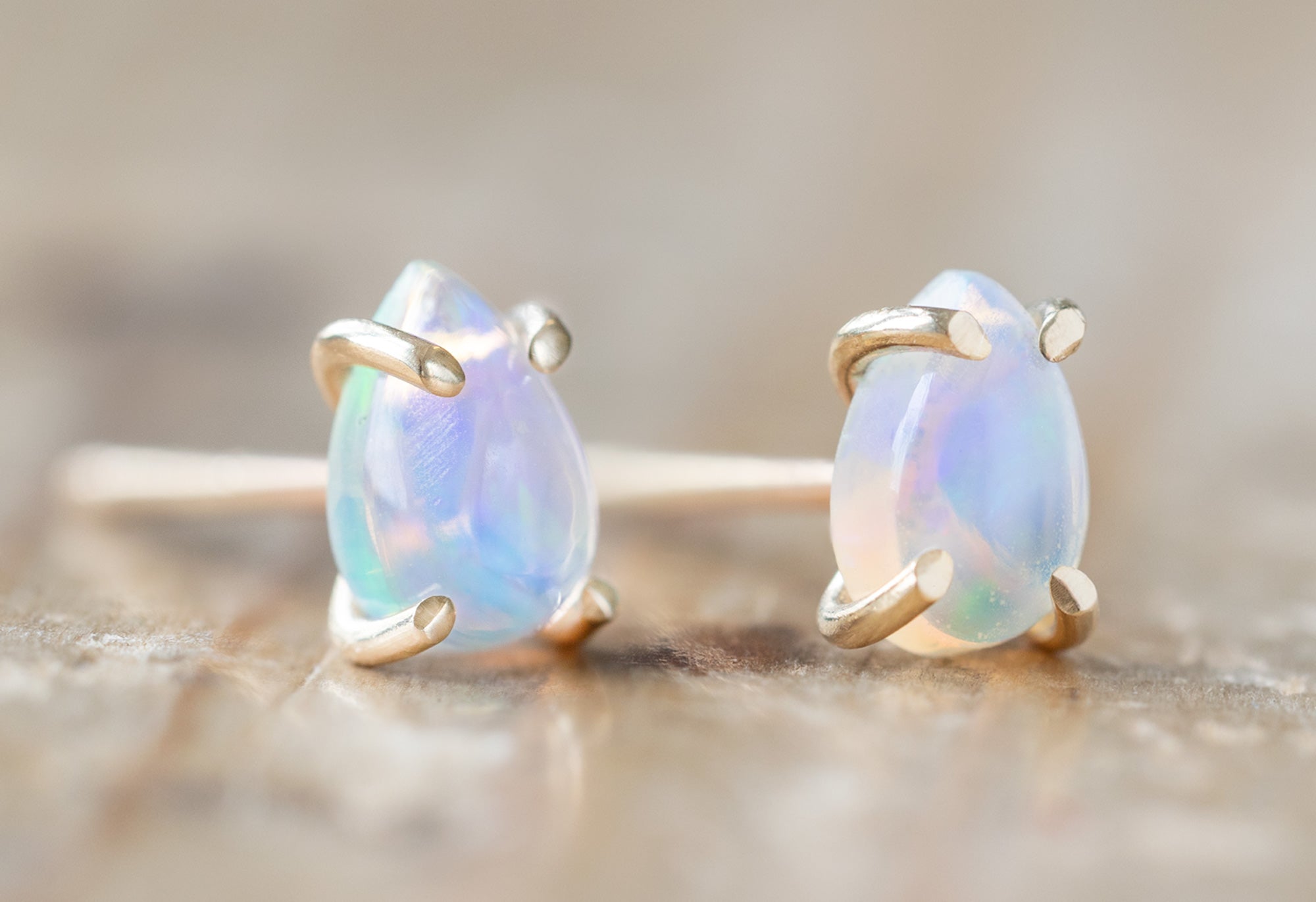 Opal Teardrop Stud Earrings Alexis Russell