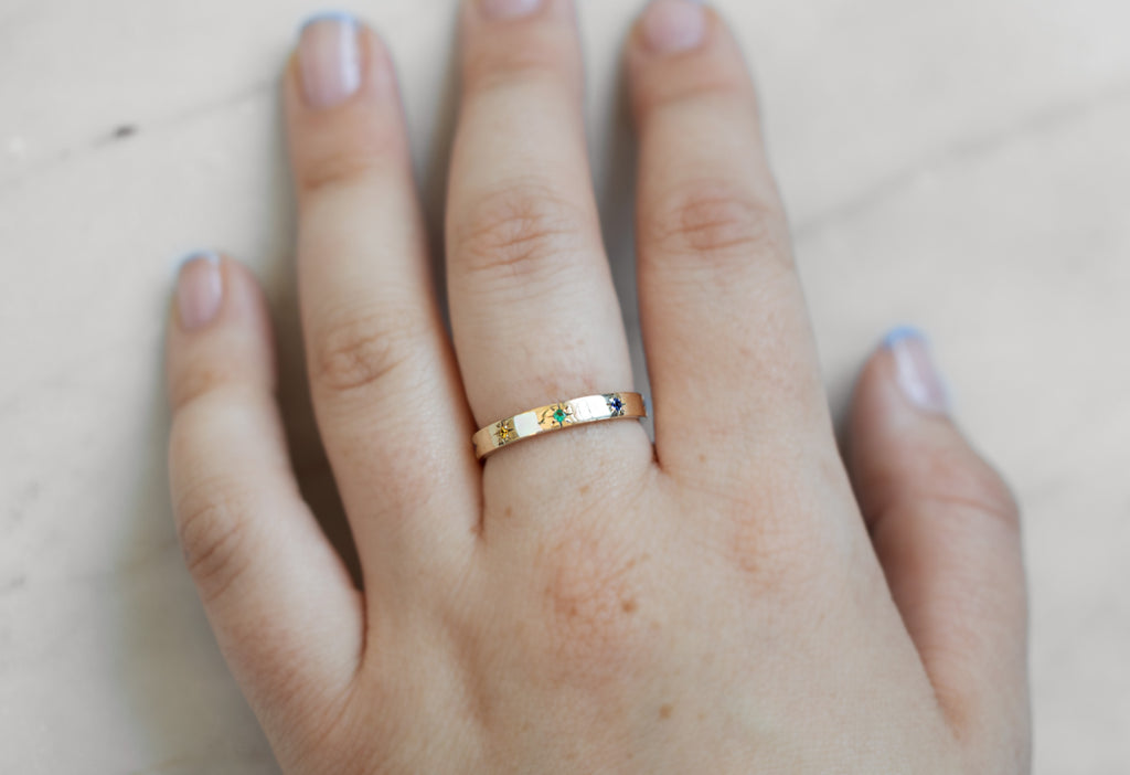 Rainbow Star Setting Band on Model