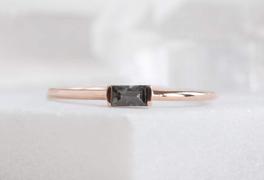 Rose Gold Baguette Diamond Line Ring