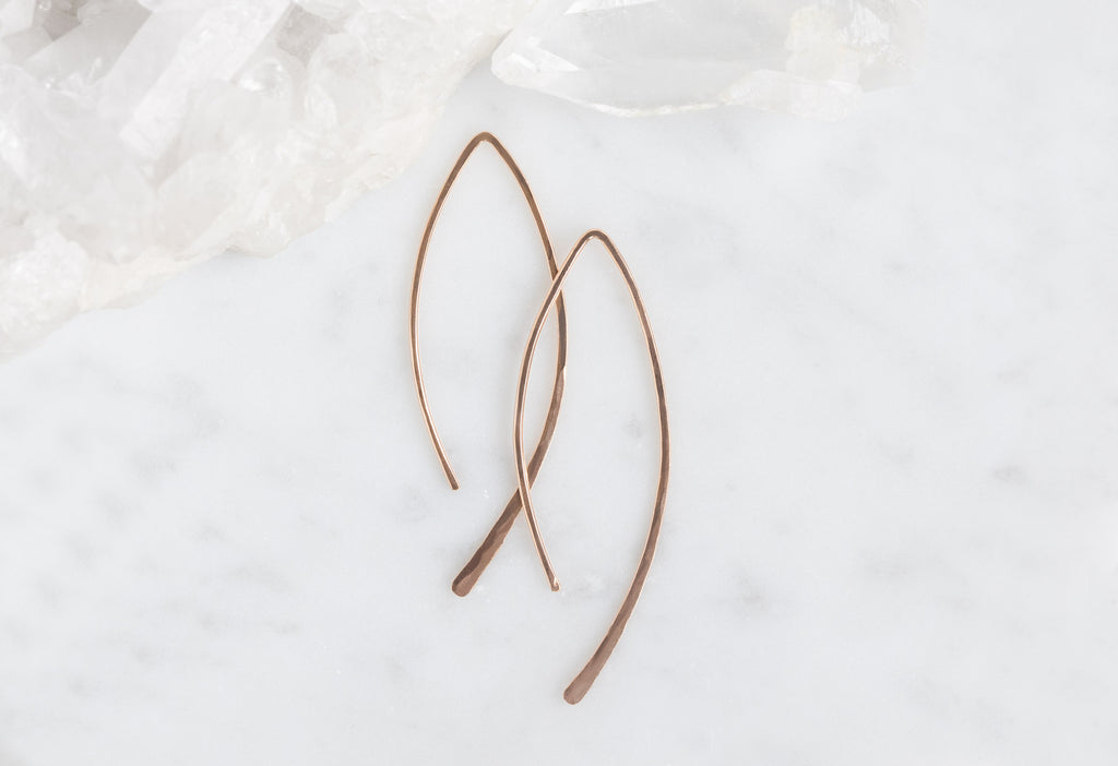 Rose Gold Filled Wishbone Earrings