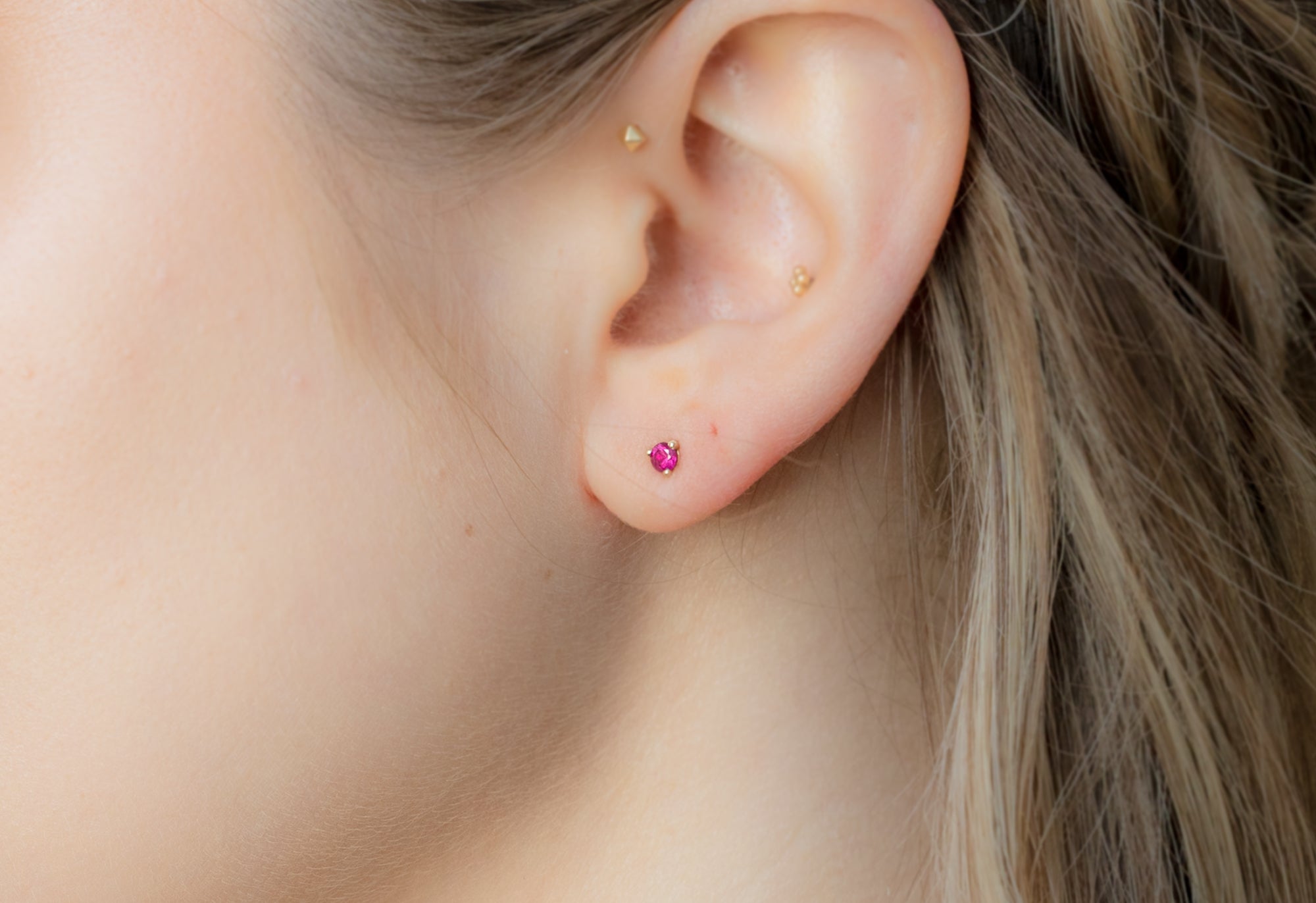Ruby solitaire earrings shop