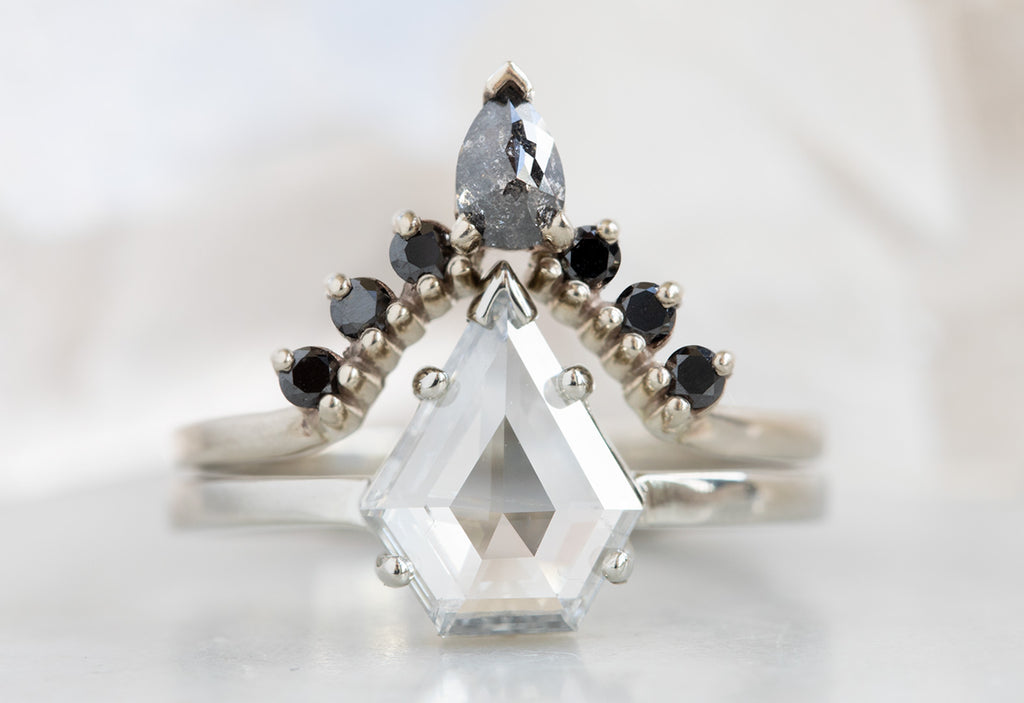 Shield Cut White Diamond Engagement Ring