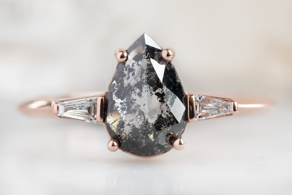 The Ash Ring with a Rose Cut Black Diamond