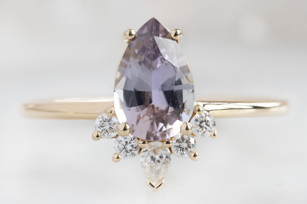 The Aster Ring with a Grey Violet Tanzanite