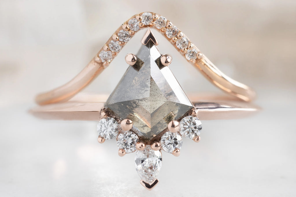 The Aster Ring with a Kite-Shaped Salt and Pepper Diamond