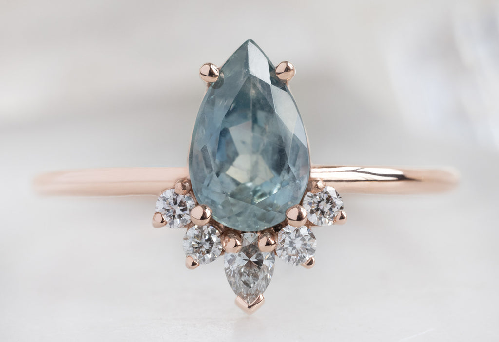 The Aster Ring with a Pear-Cut Montana Sapphire