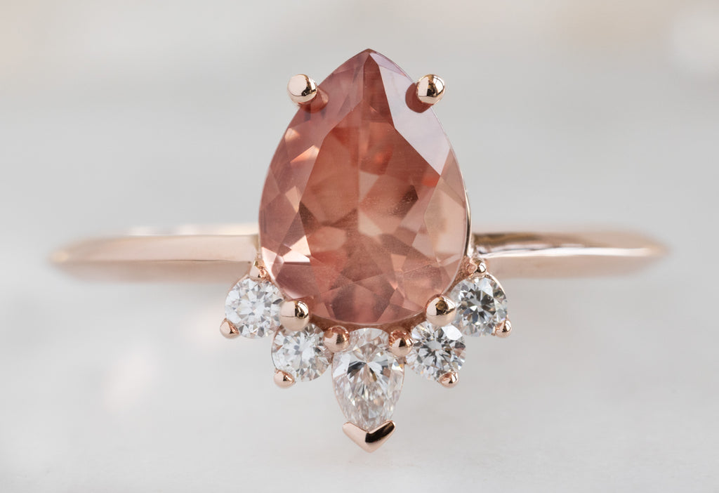 The Aster Ring with a Pear-Cut Sunstone