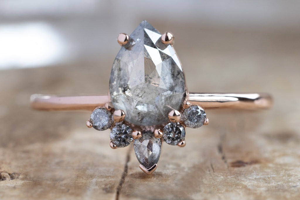 The Aster Ring with a Rose-Cut Salt and Pepper Diamond