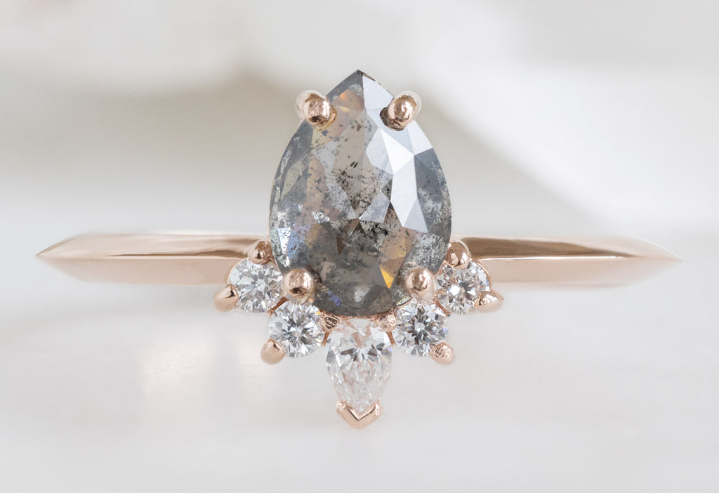 The Aster Ring with a Rose-Cut Salt and Pepper Diamond