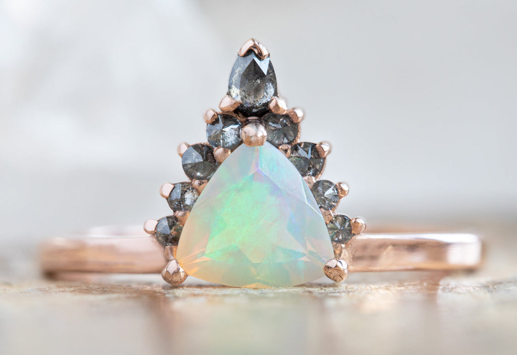 The Aster Ring with an Opal Trillion