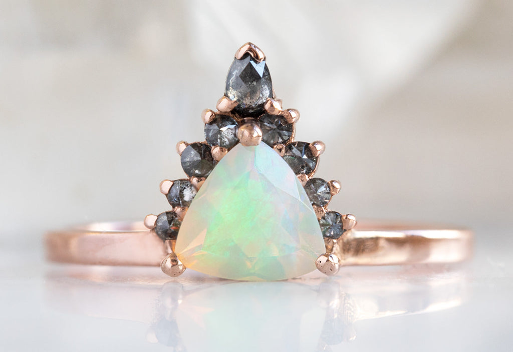 The Aster Ring with an Opal Trillion