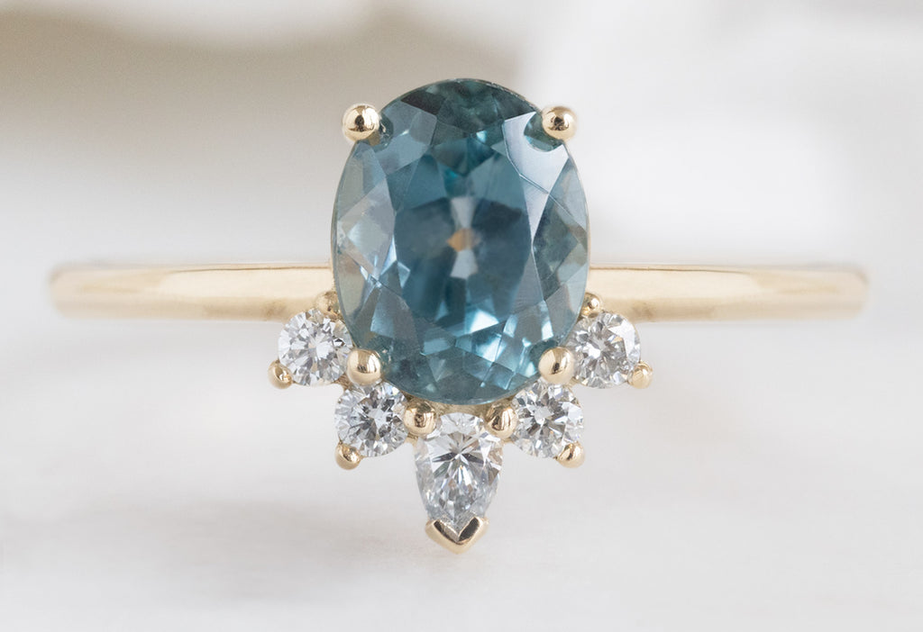 The Aster Ring with an Oval-Cut Montana Sapphire
