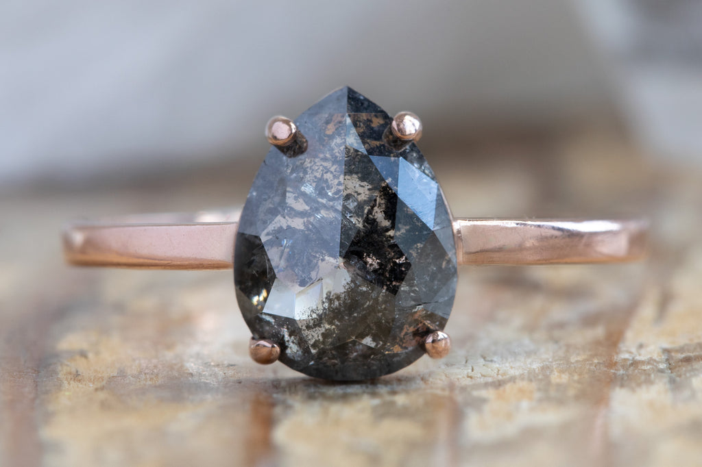 The Bryn Ring With a Rose-Cut Black Diamond