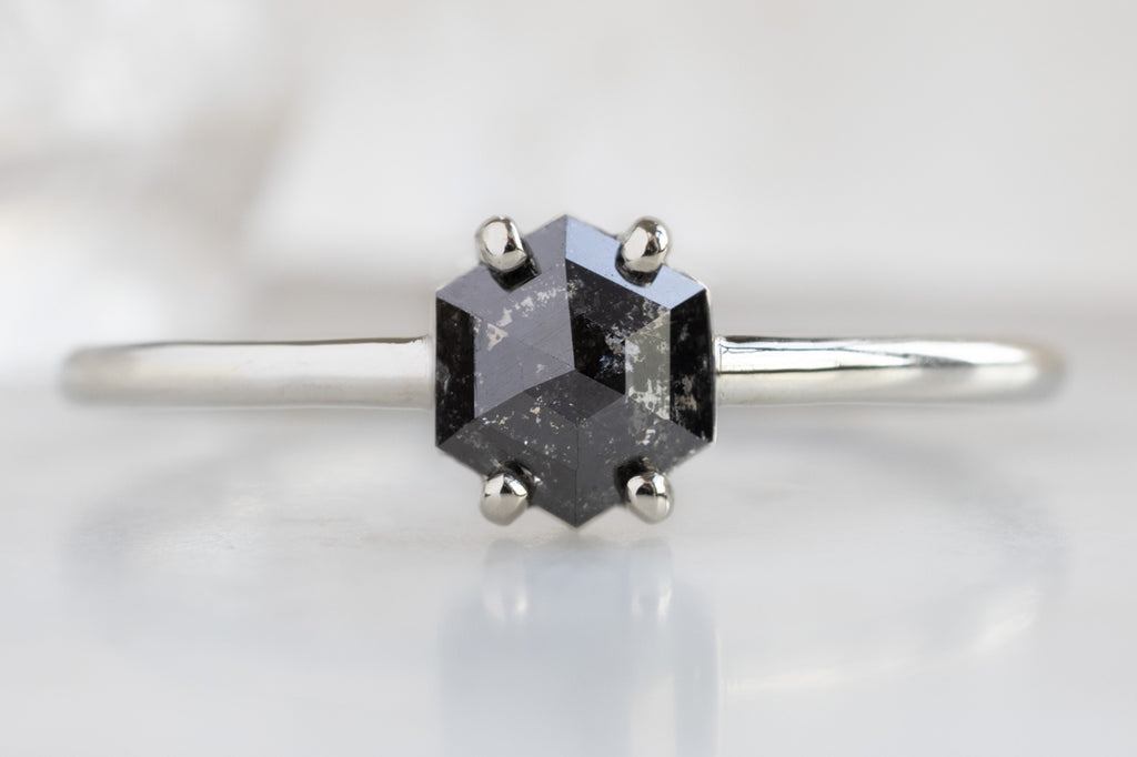 The Bryn Ring with a Black Hexagon Diamond