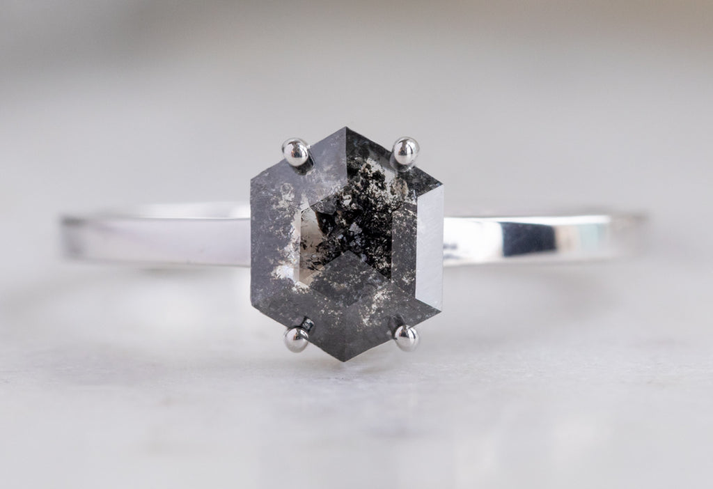 The Bryn Ring with a Black Hexagon Diamond