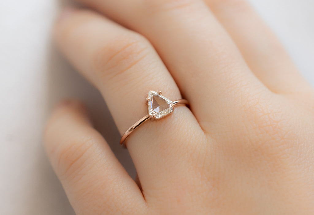 The Bryn Ring with a Geometric White Diamond on Model