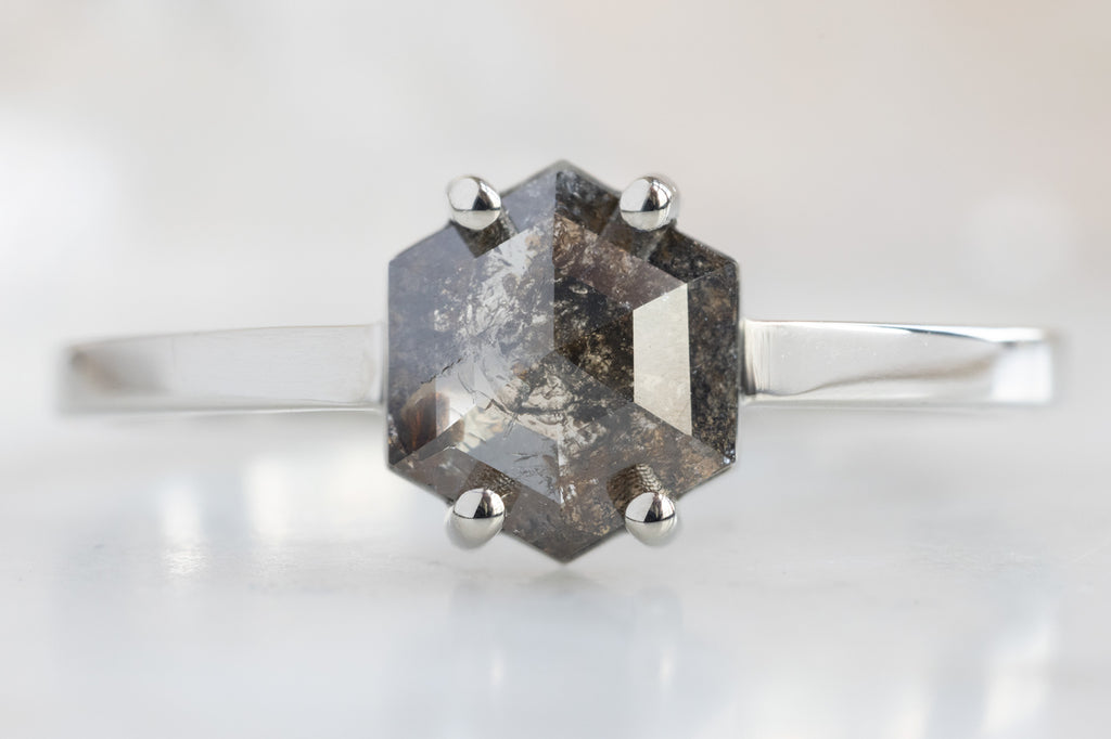 The Bryn Ring with a Black Hexagon Diamond