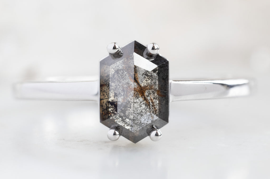 The Bryn Ring with a Black Hexagon Diamond