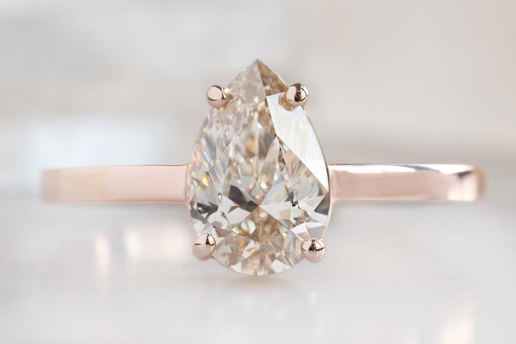 The Bryn Ring with a Pear Cut Champagne Diamond