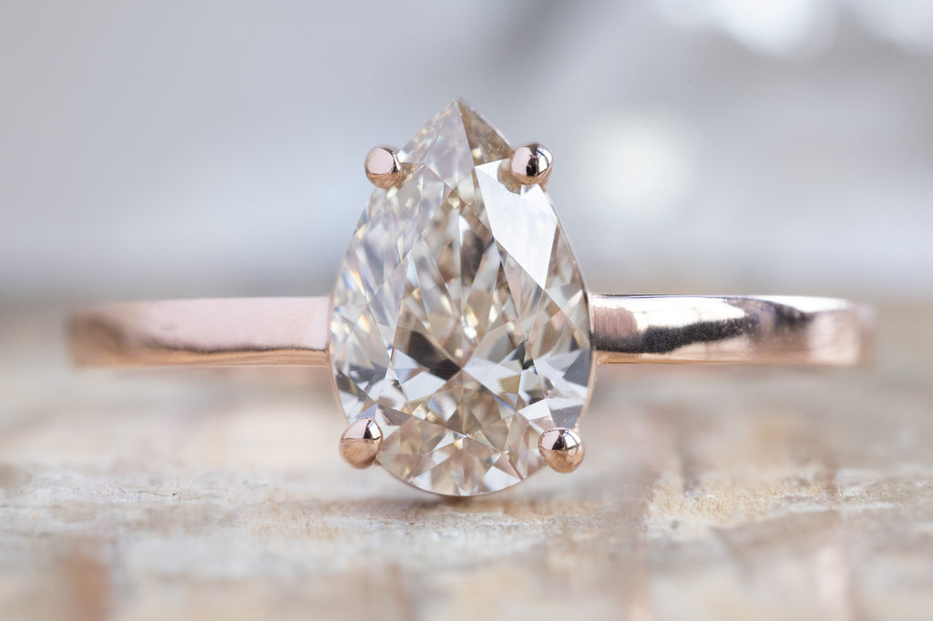 The Bryn Ring with a Pear Cut Champagne Diamond