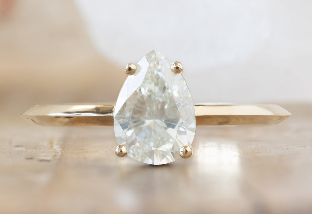 The Bryn Ring with a Pear-Cut White Diamond