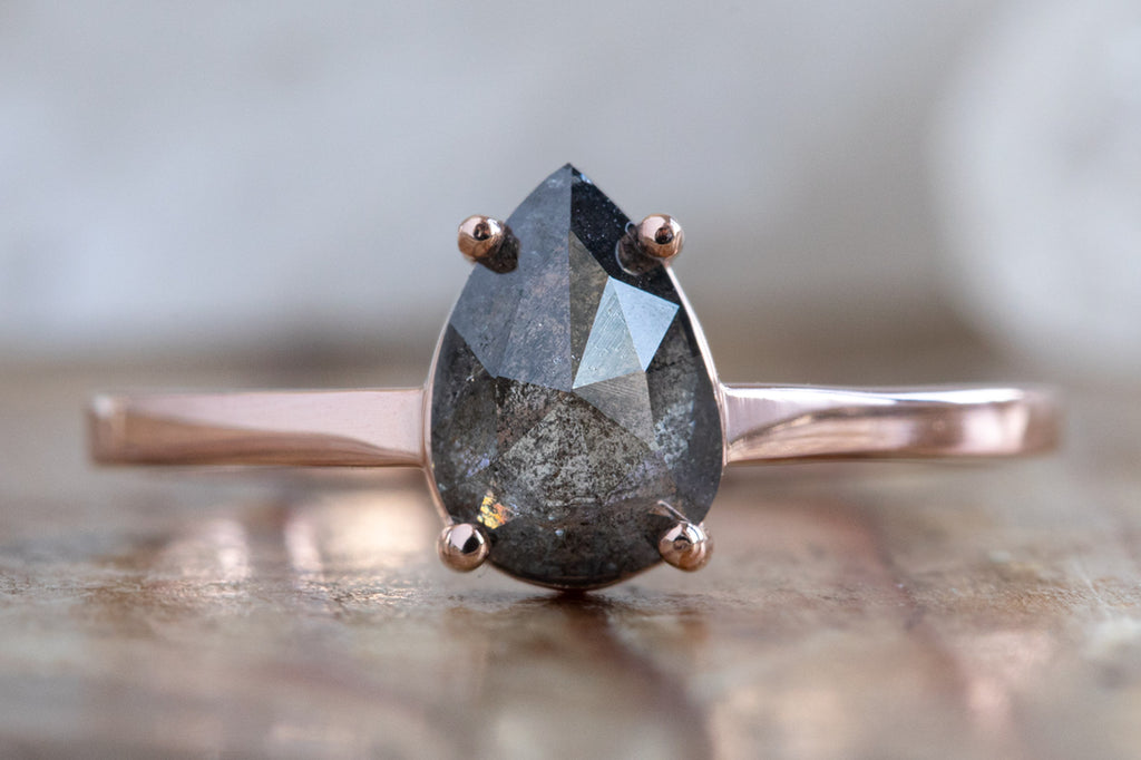 The Bryn Ring with a Rose-Cut Black Diamond