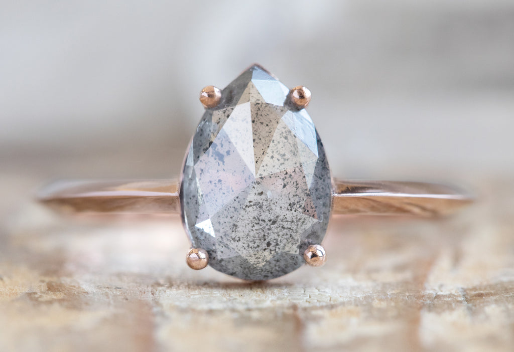 The Bryn Ring with a Rose-Cut Salt and Pepper Diamond