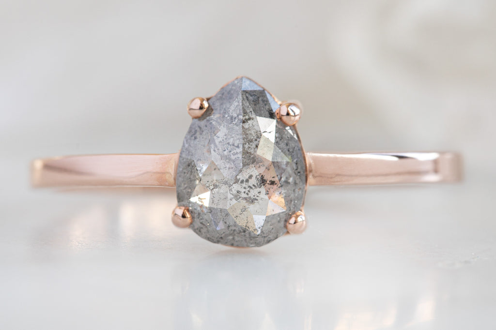 The Bryn Ring with a Rose-Cut Salt and Pepper Diamond