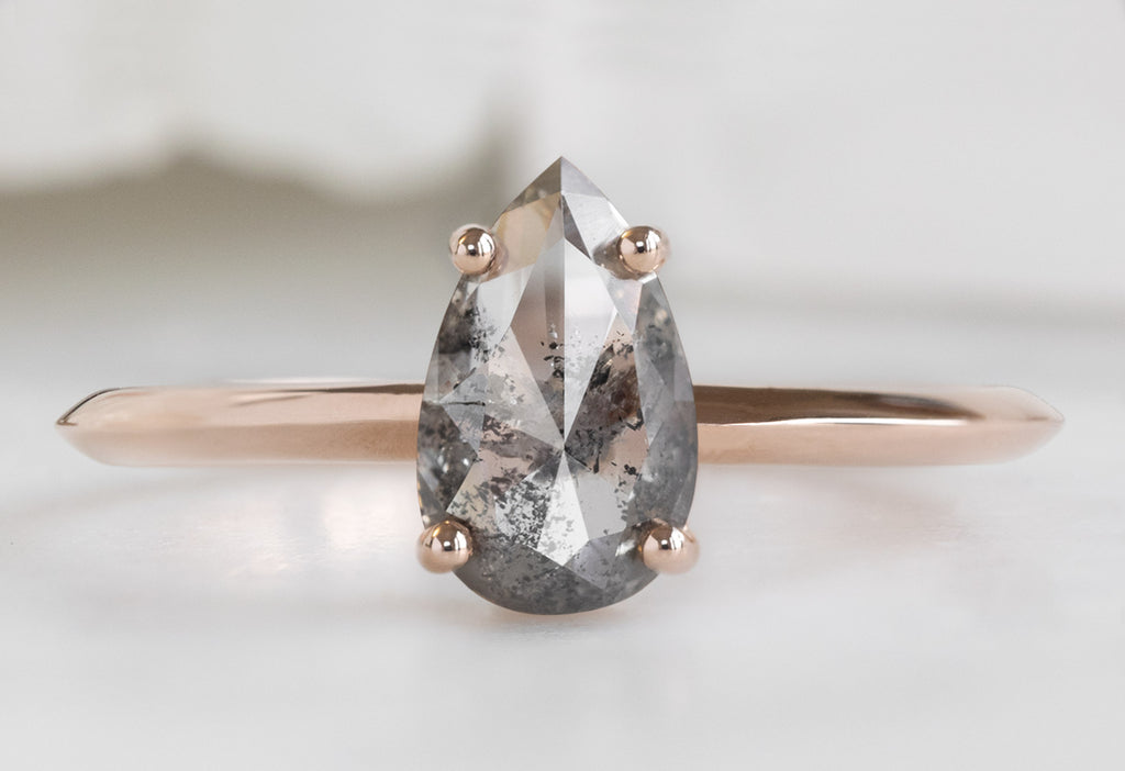 The Bryn Ring with a Rose-Cut Salt and Pepper Diamond