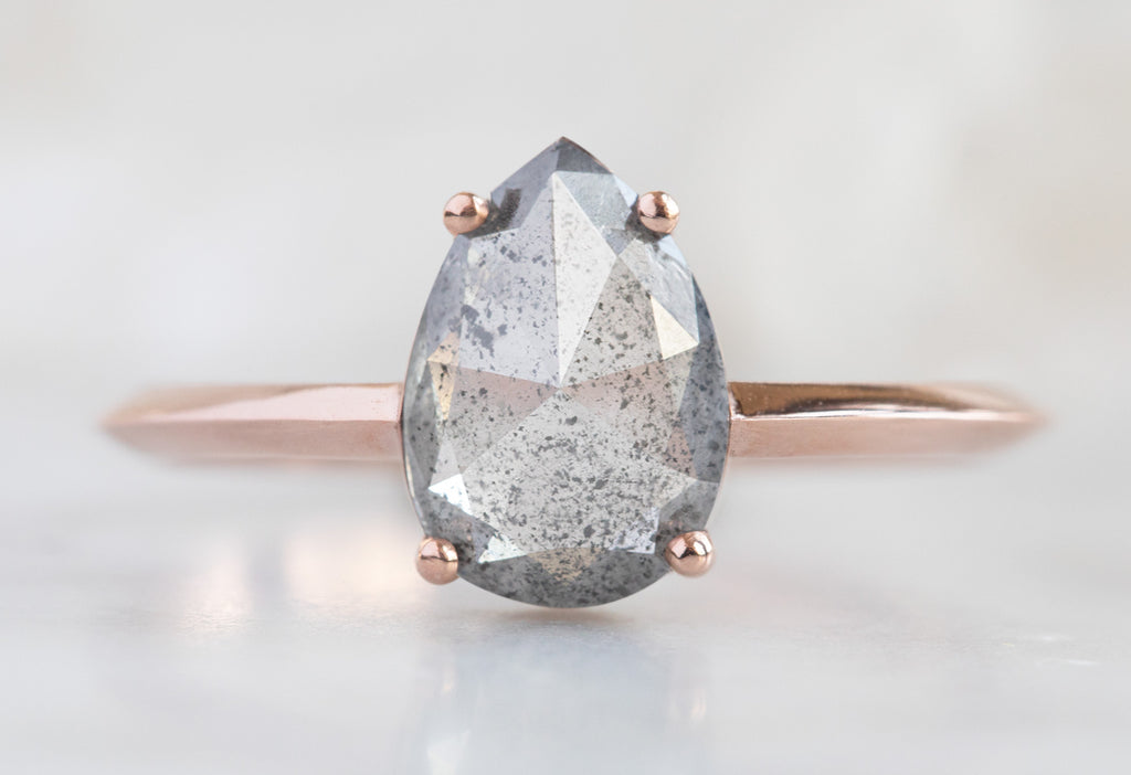 The Bryn Ring with a Rose-Cut Salt and Pepper Diamond
